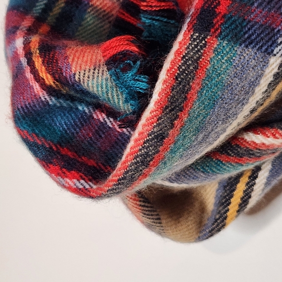 Old Navy plaid snood scarf red tan - Picture 12 of 15